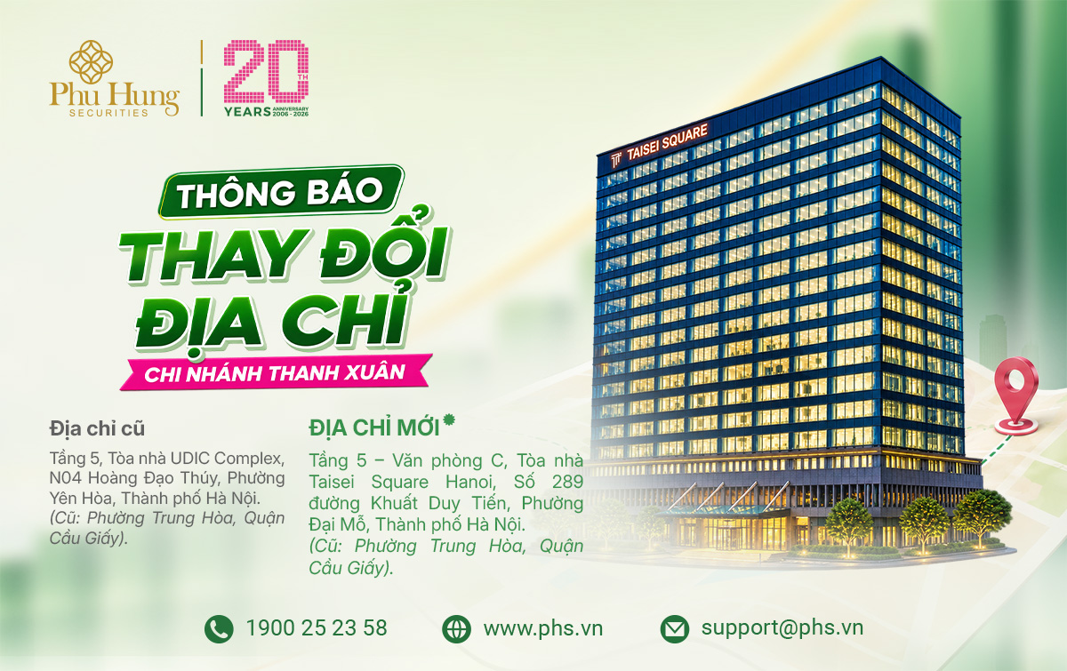 PHS THÔNG BÁO THAY ĐỔI ĐỊA ĐIỂM CHI NHÁNH THANH XUÂN