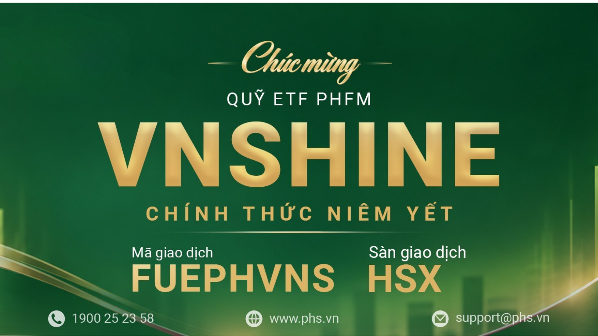 CHÍNH THỨC RA MẮT QUỸ ETF PHFM VNSHINE